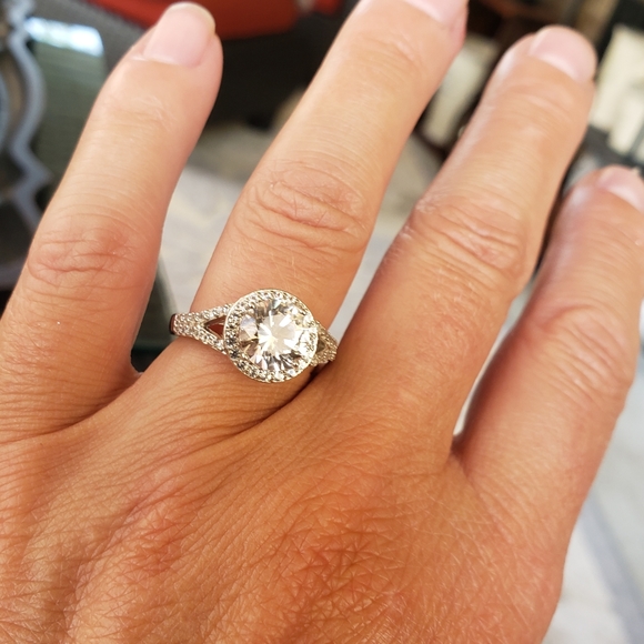 3 Piece Set: Sterling, White Lab Sapphire - Picture 4 of 11